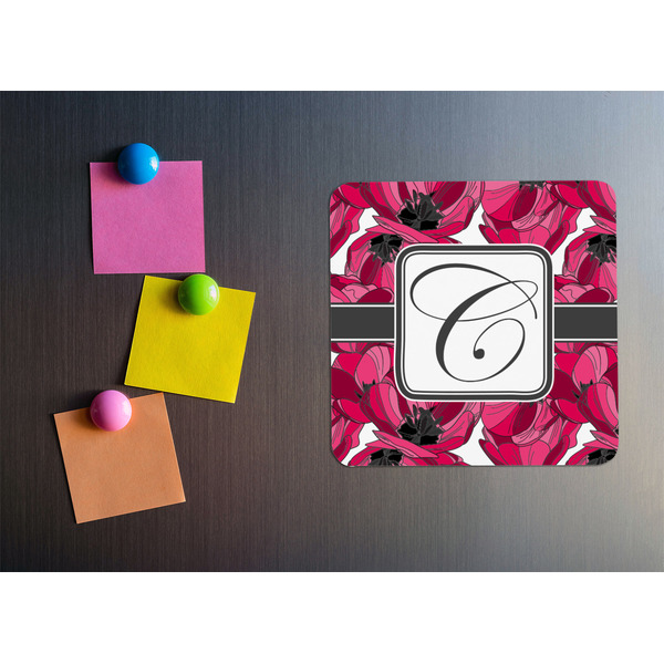 Tulips Square Fridge Magnet - LIFESTYLE