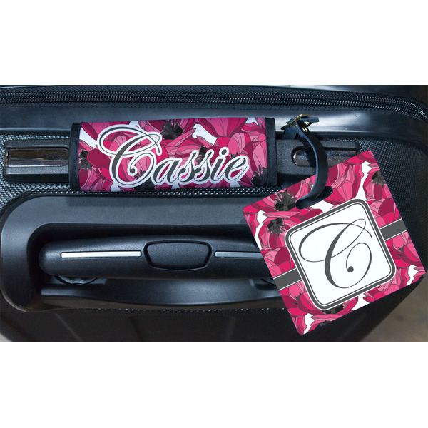 Tulips Square Luggage Tag & Handle Wrap - In Context