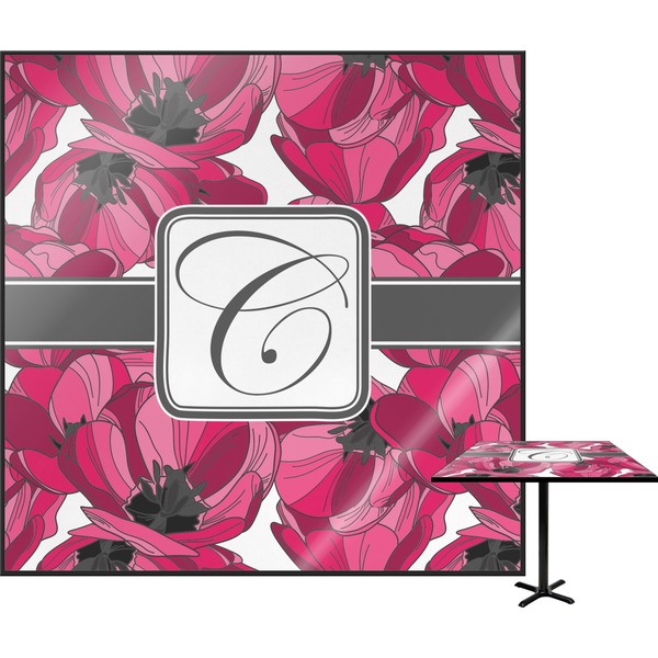 Custom Tulips Square Table Top - 30" (Personalized)
