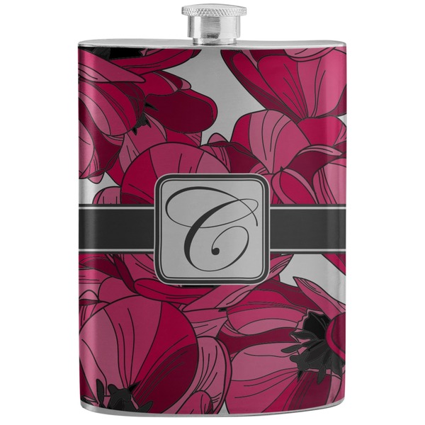 Custom Tulips Stainless Steel Flask (Personalized)