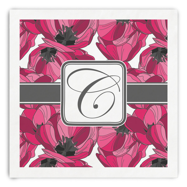 Custom Tulips Paper Dinner Napkins (Personalized)