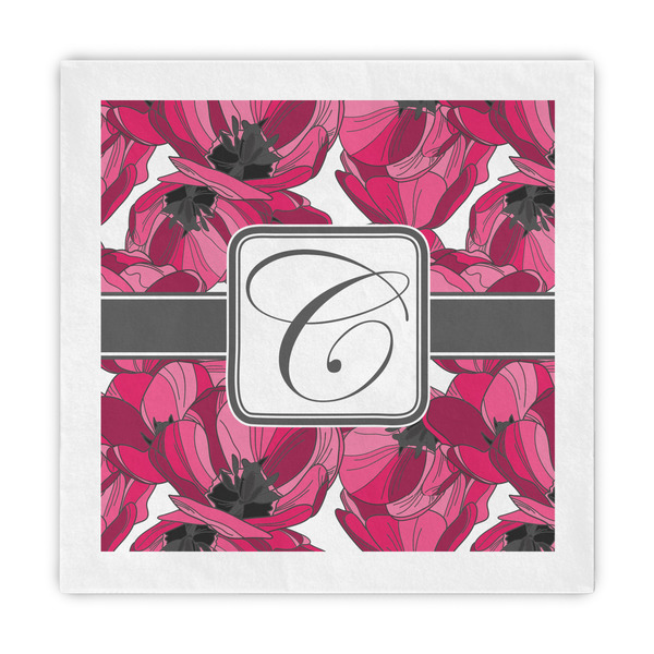 Custom Tulips Decorative Paper Napkins (Personalized)