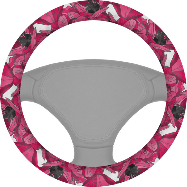 Custom Tulips Steering Wheel Cover