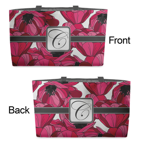 Tulips Tote w/Black Handles - Front & Back Views