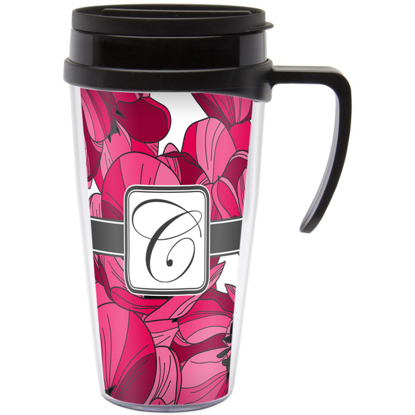 Custom Tulips Acrylic Travel Mug with Handle (Personalized)