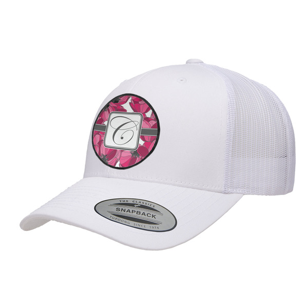 Custom Tulips Trucker Hat - White (Personalized)