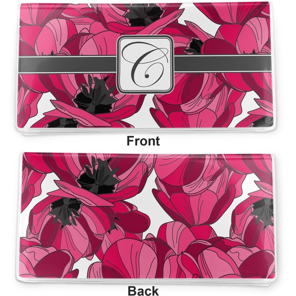 Tulips Vinyl Check Book Cover - Front and Back
