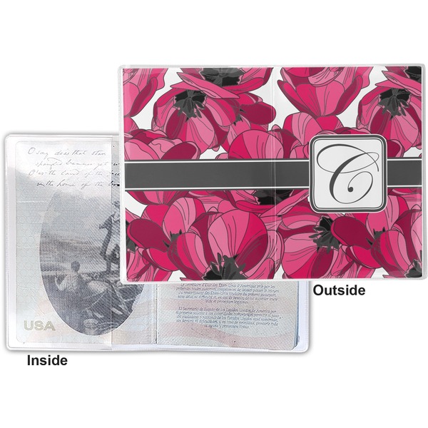Tulips Vinyl Passport Holder - Flat Front and Back