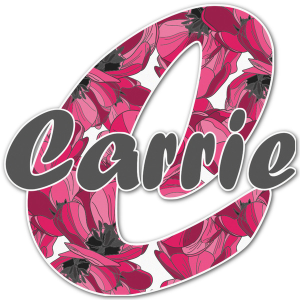 Custom Tulips Name & Initial Decal - Custom Sized (Personalized)