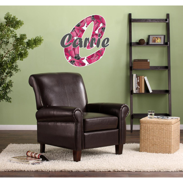 Tulips Wall Name & Initial Large on Living Room Wall