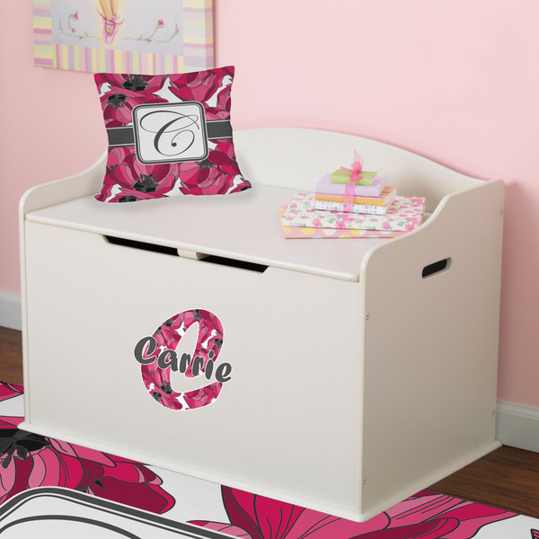 Tulips Wall Name & Initial Small on Toy Chest