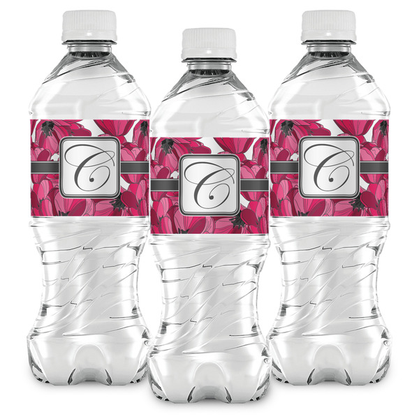 Tulips Water Bottle Labels - Front View
