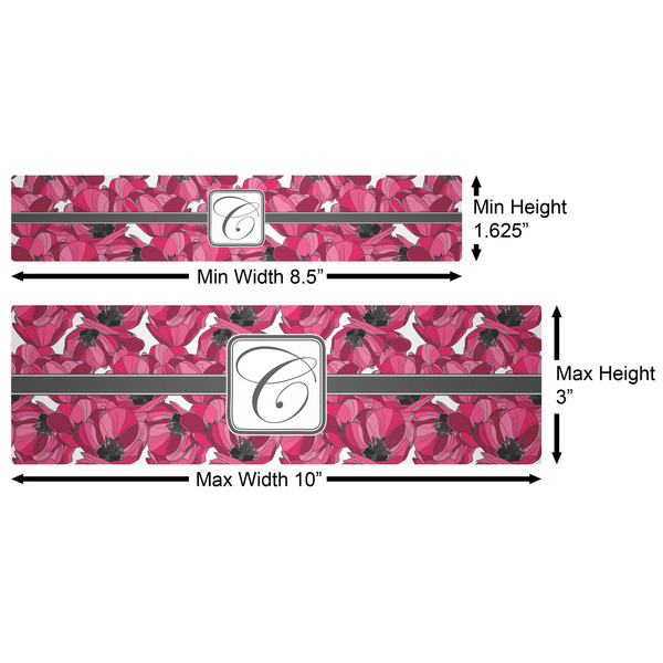 Tulips Water Bottle Labels w/ Dimensions