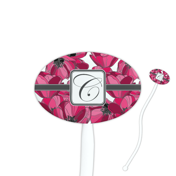 Custom Tulips Oval Plastic Stir Sticks (Personalized)