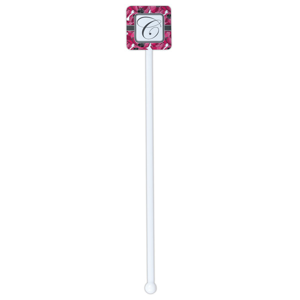 Tulips White Plastic Stir Stick - Double Sided - Square - Single Stick
