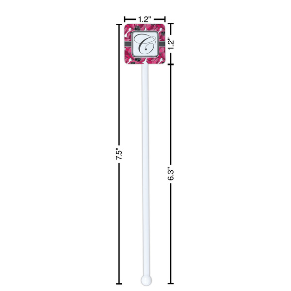 Tulips White Plastic Stir Stick - Square - Dimensions