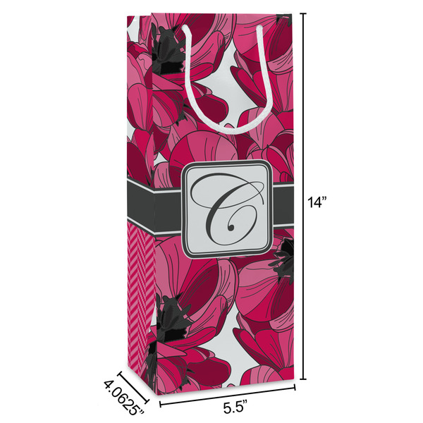 Tulips Wine Gift Bag - Dimensions