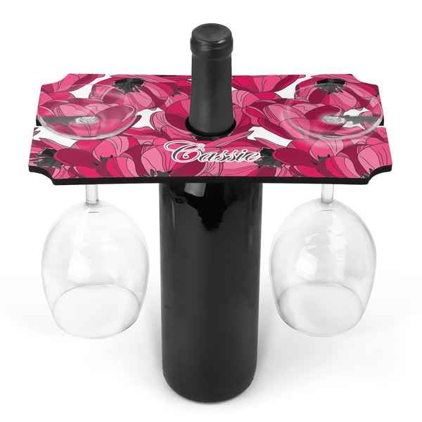 Custom Tulips Wine Bottle & Glass Holder (Personalized)
