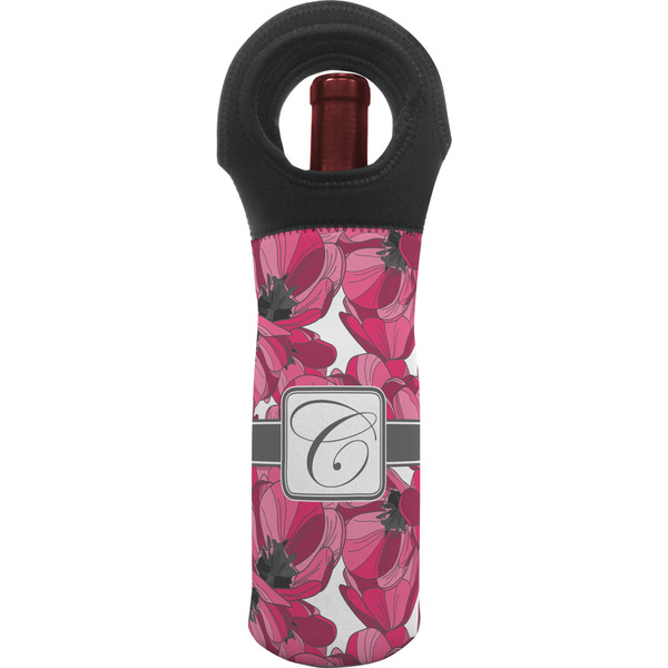 Custom Tulips Wine Tote Bag (Personalized)
