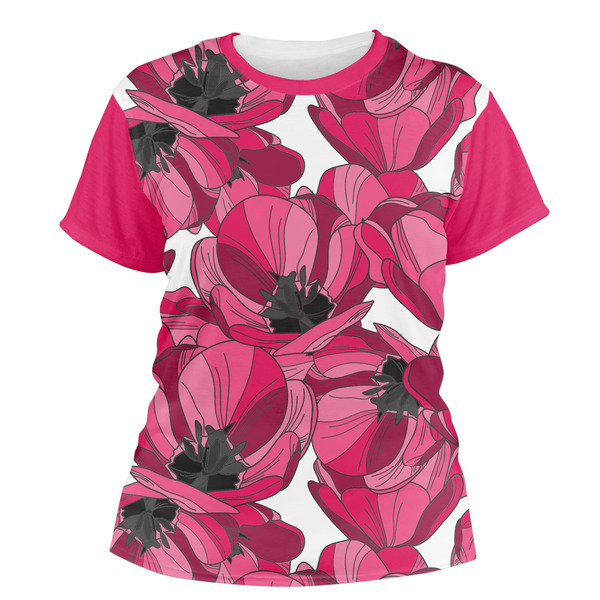 Custom Tulips Women's Crew T-Shirt - Small