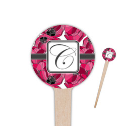 Tulips 4" Round Wooden Food Picks - Double Sided (Personalized)
