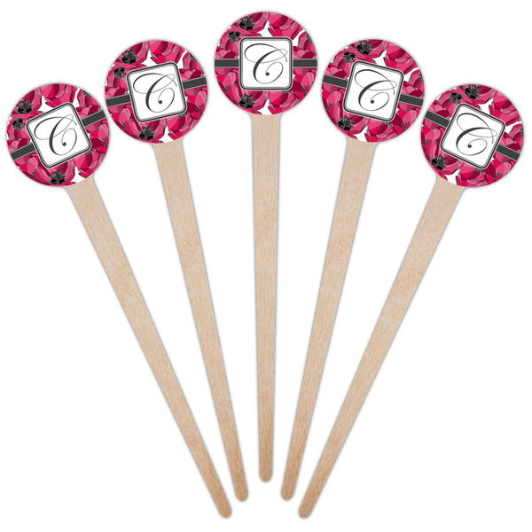 Tulips Wooden 4" Food Pick - Round - Fan View