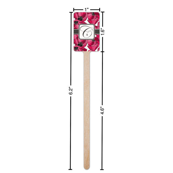 Tulips Wooden 6.25" Stir Stick - Rectangular - Dimensions