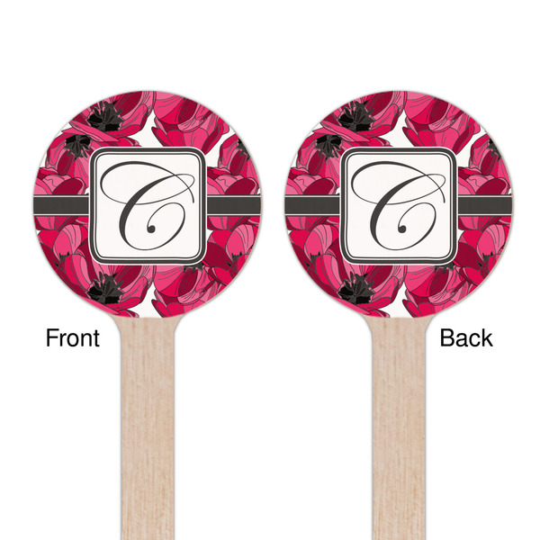 Tulips Wooden 6" Stir Stick - Round - Double Sided - Front & Back