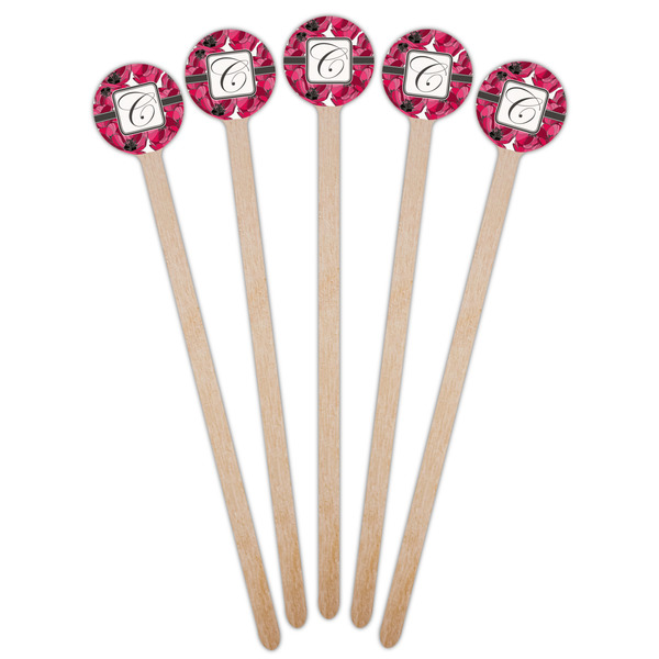 Tulips Wooden 6" Stir Stick - Round - Fan View