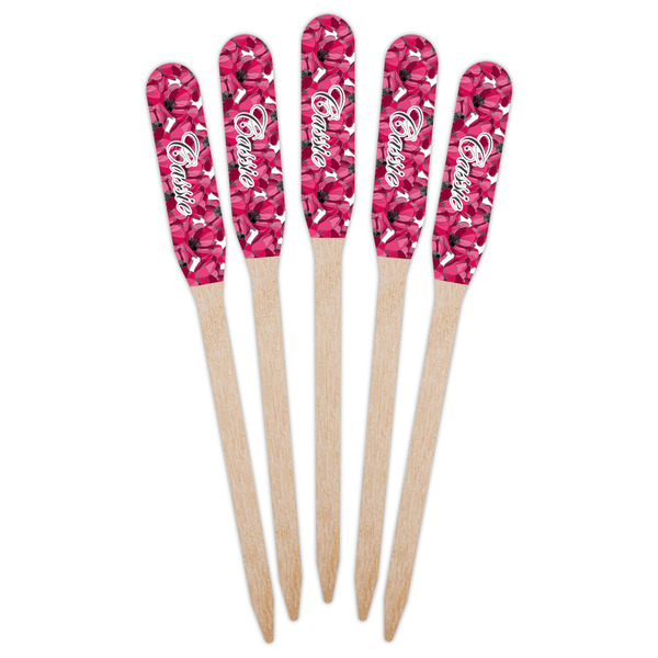 Tulips Wooden Food Pick - Paddle - Fan View