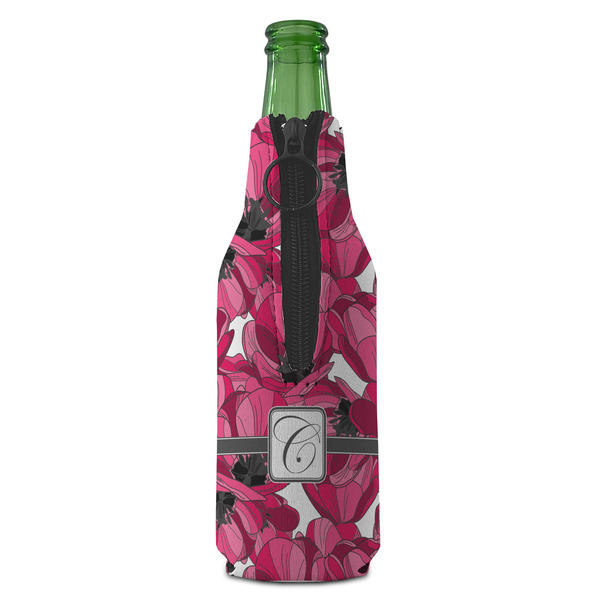 Tulips Zipper Bottle Cooler - BACK (bottle)