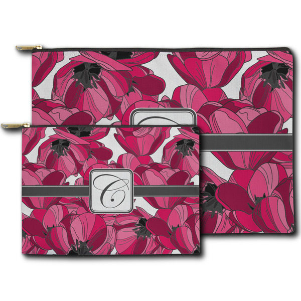 Tulips Zippered Pouches - Size Comparison