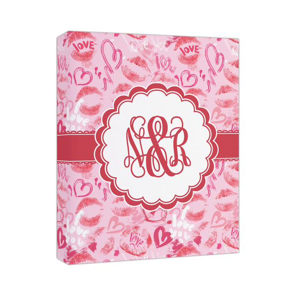 Custom Lips n Hearts Canvas Print - 11x14 (Personalized)