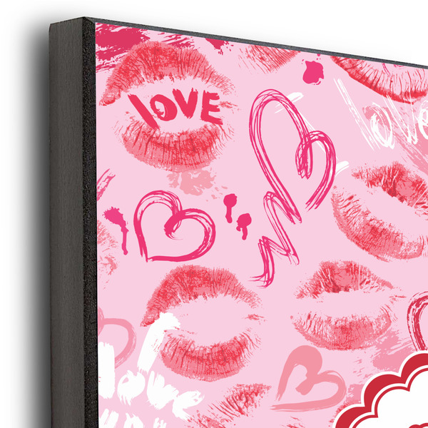 Lips n Hearts 11x14 Wood Print - Closeup