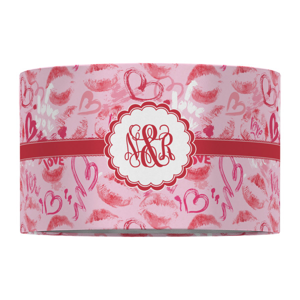 Lips n Hearts 12" Drum Lampshade - FRONT (Fabric)