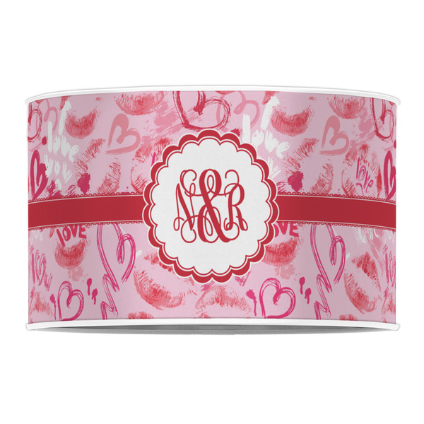 Lips n Hearts 12" Drum Lampshade - FRONT (Poly Film)