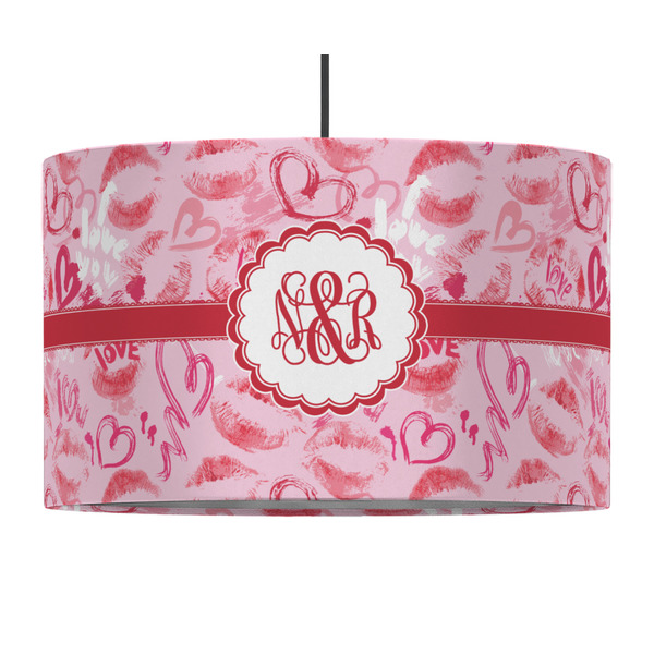 Lips n Hearts 12" Drum Lampshade - PENDANT (Fabric)