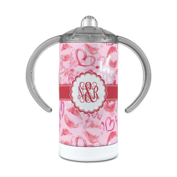 Custom Lips n Hearts 12 oz Stainless Steel Sippy Cup (Personalized)