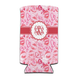 Lips n Hearts Can Cooler (tall 12 oz) (Personalized)