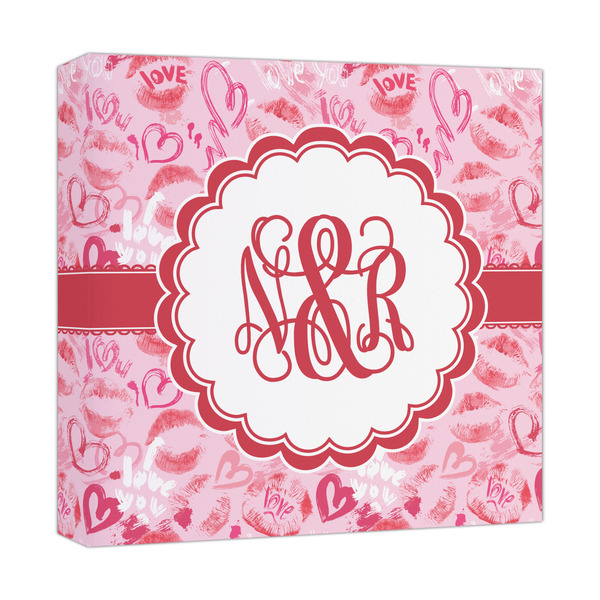 Custom Lips n Hearts Canvas Print - 12x12 (Personalized)