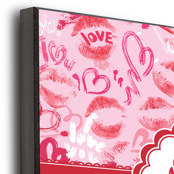 Lips n Hearts 12x12 Wood Print - Closeup