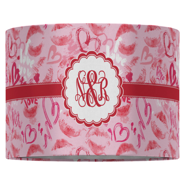 Lips n Hearts 16" Drum Lampshade - FRONT (Fabric)