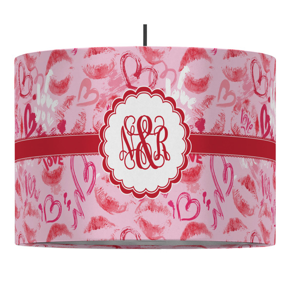 Custom Lips n Hearts 16" Drum Pendant Lamp - Fabric (Personalized)