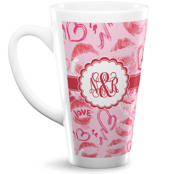 Custom Lips n Hearts 16 Oz Latte Mug (Personalized)