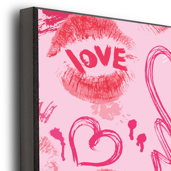 Lips n Hearts 20x24 Wood Print - Closeup