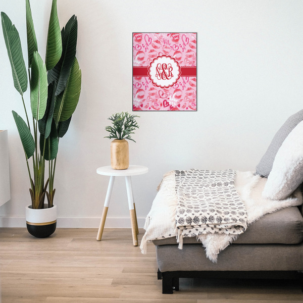 Lips n Hearts 20x24 Wood Print - In Context