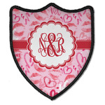 Lips n Hearts Iron On Shield Patch B w/ Couple's Names