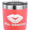 Lips n Hearts 30 oz Stainless Steel Ringneck Tumbler - Coral - CLOSE UP