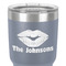 Lips n Hearts 30 oz Stainless Steel Ringneck Tumbler - Grey - Close Up