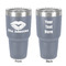 Lips n Hearts 30 oz Stainless Steel Tumbler - Grey - Double-Sided (Personalized)